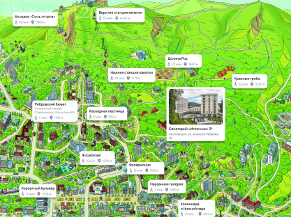 Санаторий «Источник» Кисловодск — карта расположения